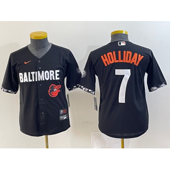 Youth Baltimore Orioles 7 Jackson Holliday Black 2023 City Connect Cool base jerseys 3 Youth Baltimore Orioles 7 Jackson Holliday Black 2023 City Connect Cool base jerseys 3