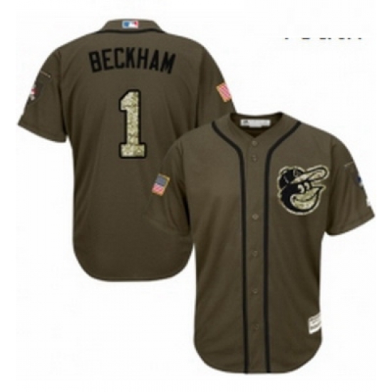 Youth Majestic Baltimore Orioles 1 Tim Beckham Authentic Green Salute to Service MLB Jersey Youth Majestic Baltimore Orioles 1 Tim Beckham Authentic Green Salute to Service MLB Jersey