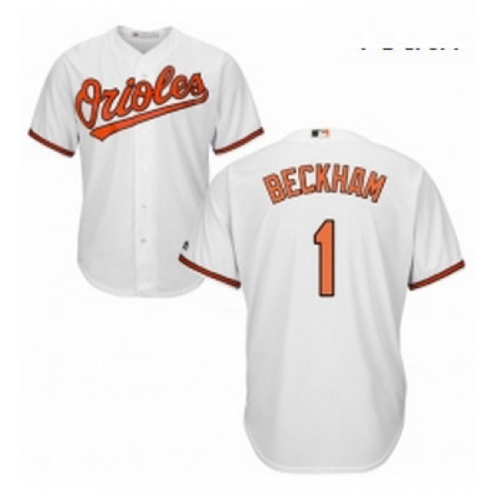 Youth Majestic Baltimore Orioles 1 Tim Beckham Replica White Home Cool Base MLB Jersey Youth Majestic Baltimore Orioles 1 Tim Beckham Replica White Home Cool Base MLB Jersey