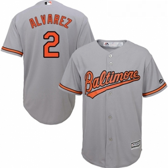 Youth Majestic Baltimore Orioles 2 Pedro Alvarez Replica Grey Road Cool Base MLB Jersey Youth Majestic Baltimore Orioles 2 Pedro Alvarez Replica Grey Road Cool Base MLB Jersey