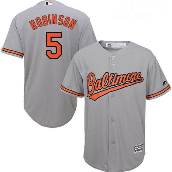 Youth Majestic Baltimore Orioles 5 Brooks Robinson Replica Grey Road Cool Base MLB Jersey Youth Majestic Baltimore Orioles 5 Brooks Robinson Replica Grey Road Cool Base MLB Jersey