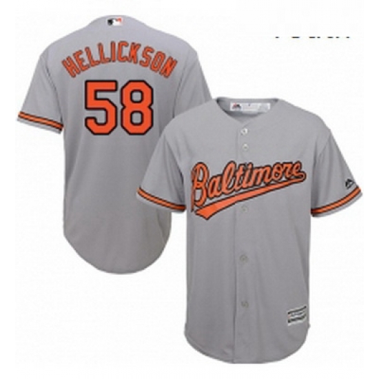 Youth Majestic Baltimore Orioles 58 Jeremy Hellickson Replica Grey Road Cool Base MLB Jersey 
