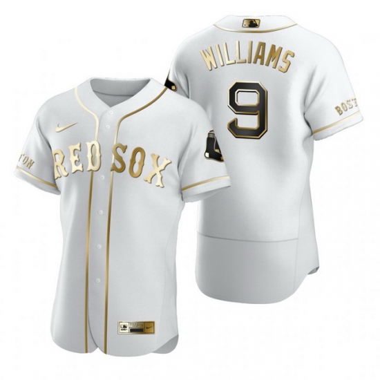 Boston Red Sox 9 Ted Williams White Nike Mens Authentic Golden Edition MLB Jersey Boston Red Sox 9 Ted Williams White Nike Mens Authentic Golden Edition MLB Jersey