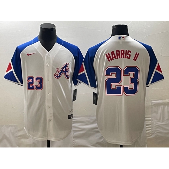 MLB Braves 23 Harris II White City Connect Cool Base Men Jersey MLB Braves 23 Harris II White City Connect Cool Base Men Jersey