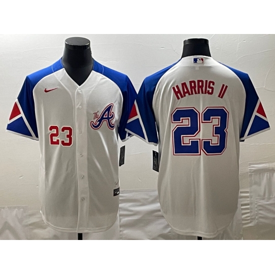 MLB Braves 23 Harris II White City Connect Nike Cool Base Men Jersey 8 MLB Braves 23 Harris II White City Connect Nike Cool Base Men Jersey 8