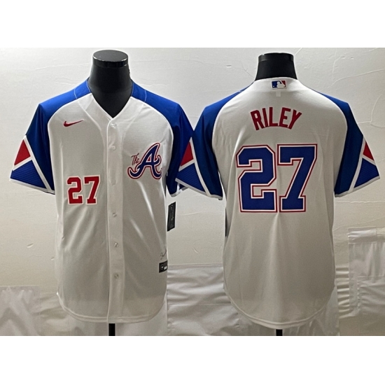 MLB Braves 27 Riley White City Connect Cool Base Men Jersey 2 MLB Braves 27 Riley White City Connect Cool Base Men Jersey 2