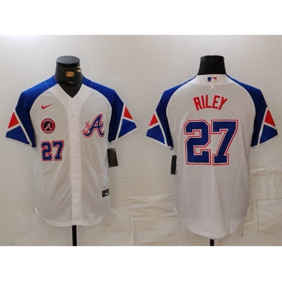 MLB Braves 27 Riley White City Connect Cool Base Men Jersey 9 MLB Braves 27 Riley White City Connect Cool Base Men Jersey 9
