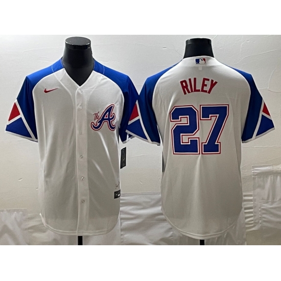 MLB Braves 27 Riley White City Connect Cool Base Men Jersey MLB Braves 27 Riley White City Connect Cool Base Men Jersey
