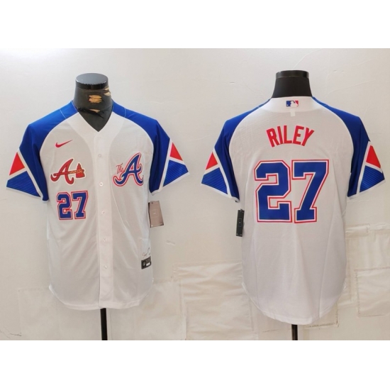 MLB Braves 27 Riley White City Connect Nike Cool Base Men Jersey 7 MLB Braves 27 Riley White City Connect Nike Cool Base Men Jersey 7
