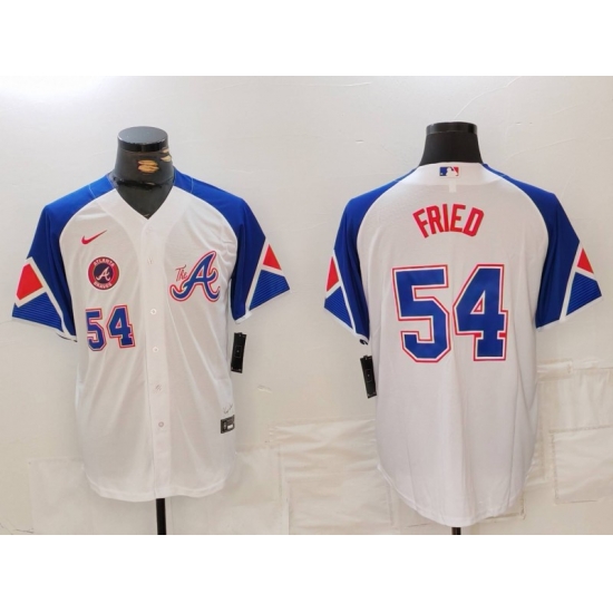 MLB Braves 54 Max Fried White City Connect Nike Cool Base Men Jersey 2 MLB Braves 54 Max Fried White City Connect Nike Cool Base Men Jersey 2