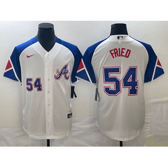 MLB Braves 54 Max Fried White City Connect Nike Cool Base Men Jersey 3 MLB Braves 54 Max Fried White City Connect Nike Cool Base Men Jersey 3