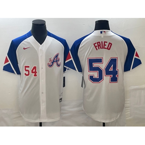 MLB Braves 54 Max Fried White City Connect Nike Cool Base Men Jersey 4 MLB Braves 54 Max Fried White City Connect Nike Cool Base Men Jersey 4