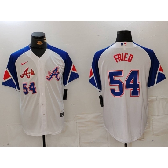 MLB Braves 54 Max Fried White City Connect Nike Cool Base Men Jersey 5 MLB Braves 54 Max Fried White City Connect Nike Cool Base Men Jersey 5