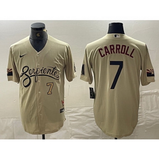 MLB Diamondbacks 7 Corbin Carroll Cream City Nike Cool Base Men Jersey MLB Diamondbacks 7 Corbin Carroll Cream City Nike Cool Base Men Jersey