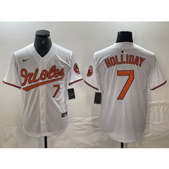 MLB Orioles 7 Jackson Holliday White Nike Cool Base Men Jersey MLB Orioles 7 Jackson Holliday White Nike Cool Base Men Jersey