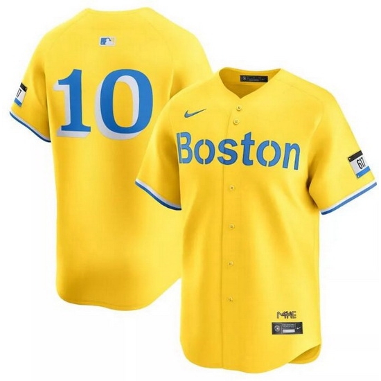 Men Boston Red Sox 10 Trevor Story Gold City Connect Stitched Baseball Jersey Men Boston Red Sox 10 Trevor Story Gold City Connect Stitched Baseball Jersey