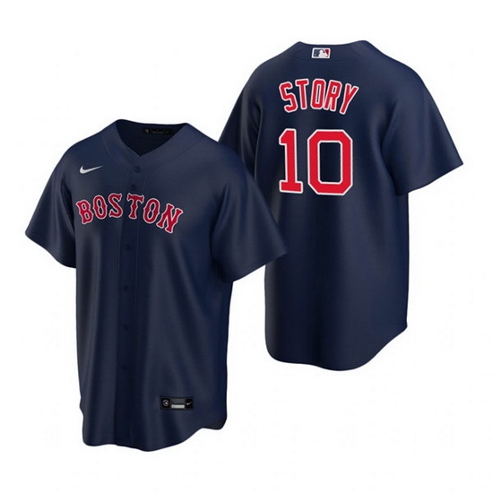 Men Boston Red Sox 10 Trevor Story Navy Cool Base Stitched Baseball jersey Men Boston Red Sox 10 Trevor Story Navy Cool Base Stitched Baseball jersey