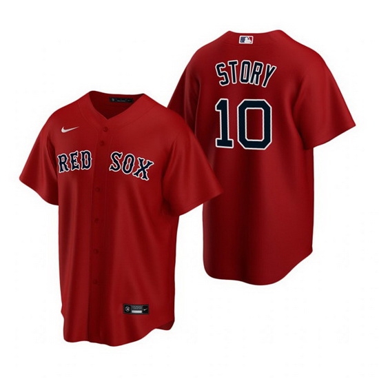 Men Boston Red Sox 10 Trevor Story Red Cool Base Stitched Baseball jersey Men Boston Red Sox 10 Trevor Story Red Cool Base Stitched Baseball jersey