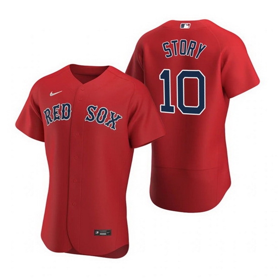 Men Boston Red Sox 10 Trevor Story Red Flex Base Stitched Baseball jersey Men Boston Red Sox 10 Trevor Story Red Flex Base Stitched Baseball jersey
