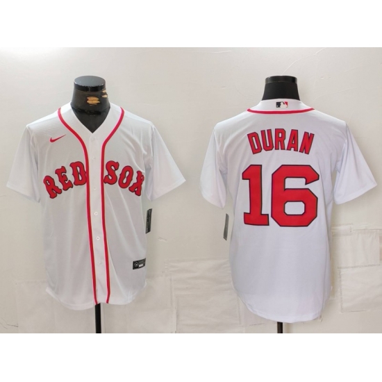 Men Boston Red Sox 16 Jarren Duran White Stitched Baseball Jersey Men Boston Red Sox 16 Jarren Duran White Stitched Baseball Jersey