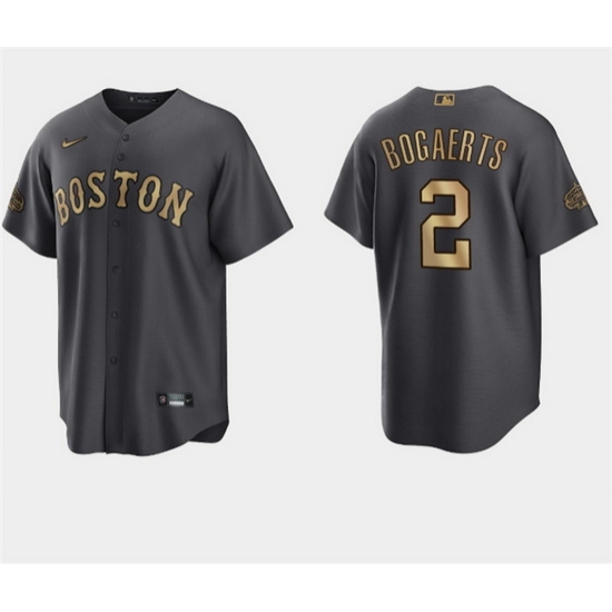 Men Boston Red Sox 2 Xander Bogaerts 2022 All Star Charcoal Cool Base Stitched Jersey Men Boston Red Sox 2 Xander Bogaerts 2022 All Star Charcoal Cool Base Stitched Jersey