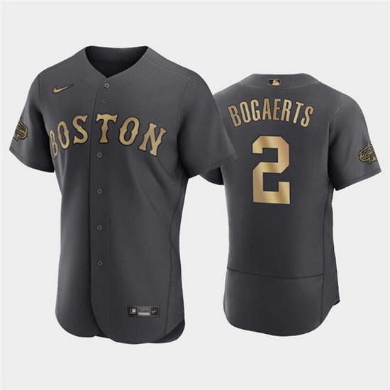 Men Boston Red Sox 2 Xander Bogaerts 2022 All Star Charcoal Flex Base Stitched Jersey Men Boston Red Sox 2 Xander Bogaerts 2022 All Star Charcoal Flex Base Stitched Jersey