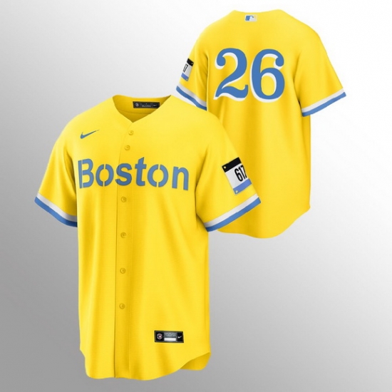 Men Boston Red Sox 26 Wade Boggs Men Nike 2021 City Connect Gold Fans Version MLB Jersey No Name Men Boston Red Sox 26 Wade Boggs Men Nike 2021 City Connect Gold Fans Version MLB Jersey No Name