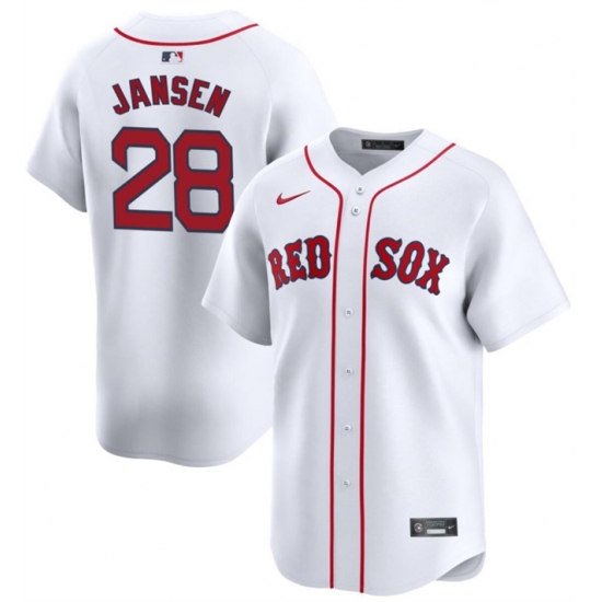 Men Boston Red Sox 28 Danny Jansen White 2024 Home Limited Stitched Baseball Jersey Men Boston Red Sox 28 Danny Jansen White 2024 Home Limited Stitched Baseball Jersey