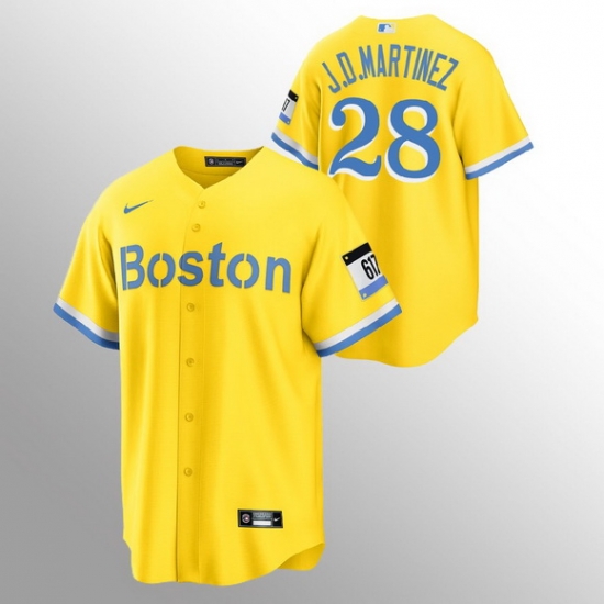Men Boston Red Sox 28 J D Martinez Men Nike 2021 City Connect Gold Fans Version MLB Jersey Men Boston Red Sox 28 J D Martinez Men Nike 2021 City Connect Gold Fans Version MLB Jersey