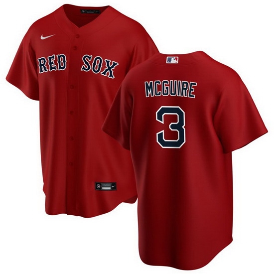 Men Boston Red Sox 3 Reese McGuire Red Cool Base Stitched Baseball Jersey Men Boston Red Sox 3 Reese McGuire Red Cool Base Stitched Baseball Jersey