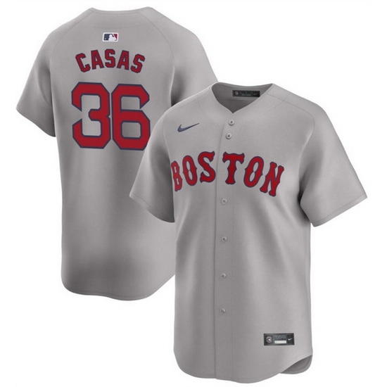 Men Boston Red Sox 36 Triston Casas Grey 2024 Away Limited Stitched Baseball Jersey Men Boston Red Sox 36 Triston Casas Grey 2024 Away Limited Stitched Baseball Jersey