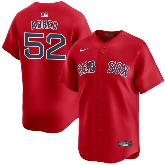 Men Boston Red Sox 52 Wilyer Abreu Red 2024 Alternate Limited Stitched Baseball Jersey Men Boston Red Sox 52 Wilyer Abreu Red 2024 Alternate Limited Stitched Baseball Jersey