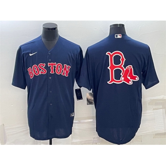 Men Boston Red Sox Navy Team Big Logo Cool Base Stitched Jersey Men Boston Red Sox Navy Team Big Logo Cool Base Stitched Jersey