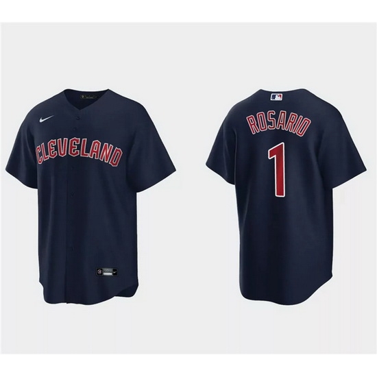 Men Cleveland Guardians 1 Amed Rosario Navy Cool Base Stitched Jersey Men Cleveland Guardians 1 Amed Rosario Navy Cool Base Stitched Jersey