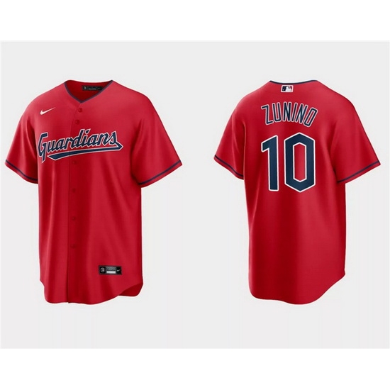 Men Cleveland Guardians 10 Mike Zunino Red Cool Base Stitched Jersey Men Cleveland Guardians 10 Mike Zunino Red Cool Base Stitched Jersey