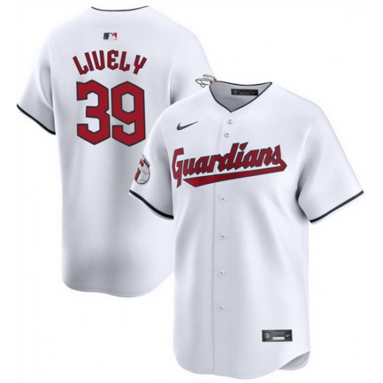 Men Cleveland Guardians 39 Ben Lively White Cool Base Stitched Baseball Jersey Men Cleveland Guardians 39 Ben Lively White Cool Base Stitched Baseball Jersey