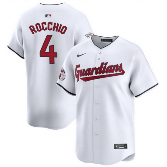 Men Cleveland Guardians 4 Brayan Rocchio White Cool Base Stitched Baseball Jersey Men Cleveland Guardians 4 Brayan Rocchio White Cool Base Stitched Baseball Jersey