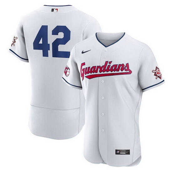 Men Cleveland Guardians 42 Jackie Robinson White Flex Base Stitched jersey Men Cleveland Guardians 42 Jackie Robinson White Flex Base Stitched jersey