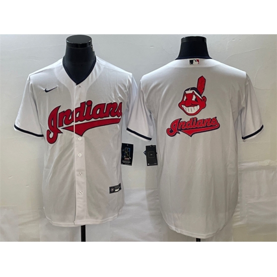 Men Cleveland Guardians White Team Big Logo Cool Base Stitched Jersey Men Cleveland Guardians White Team Big Logo Cool Base Stitched Jersey