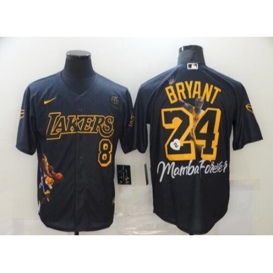 Men Los Angeles Lakers 8 24 Kobe Bryant Black With KB Patch Jersey Men Los Angeles Lakers 8 24 Kobe Bryant Black With KB Patch Jersey