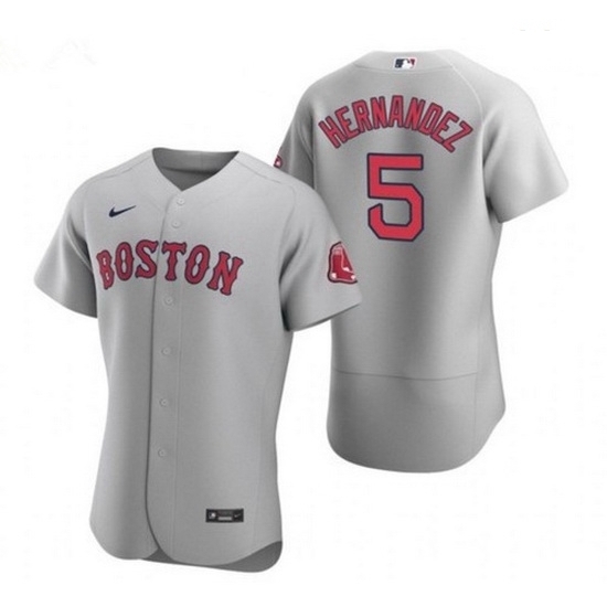 Men Men Boston Red Sox 5 Enrique Hernandez Gray Flexbase Jersey Men Men Boston Red Sox 5 Enrique Hernandez Gray Flexbase Jersey