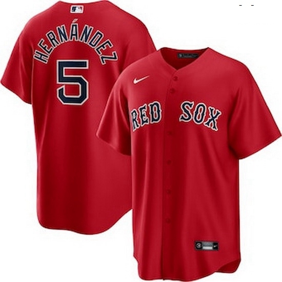 Men Men Boston Red Sox 5 Enrique Hernandez Red Jersey Men Men Boston Red Sox 5 Enrique Hernandez Red Jersey