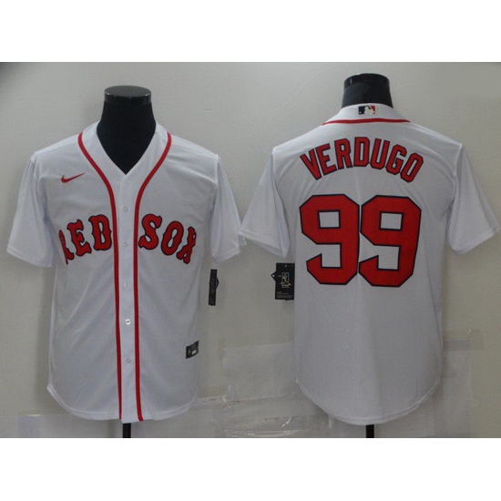 Men Men Boston Red Sox 99 Verdugo White Game 2021 Nike MLB Jersey Men Men Boston Red Sox 99 Verdugo White Game 2021 Nike MLB Jersey