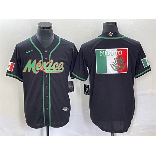 Men Mexico Baseball 2023 Black World Baseball Classic Team Big Logo Stitched Jersey Men Mexico Baseball 2023 Black World Baseball Classic Team Big Logo Stitched Jersey
