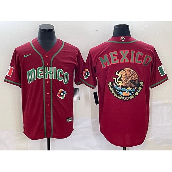 Men Mexico Baseball 2023 Red Team Big Logo World Baseball Classic Stitched Jersey Men Mexico Baseball 2023 Red Team Big Logo World Baseball Classic Stitched Jersey