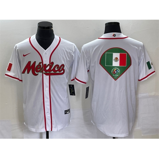 Men Mexico Baseball 2023 White World Baseball Classic Team Big Logo Stitched Jersey 2 Men Mexico Baseball 2023 White World Baseball Classic Team Big Logo Stitched Jersey 2