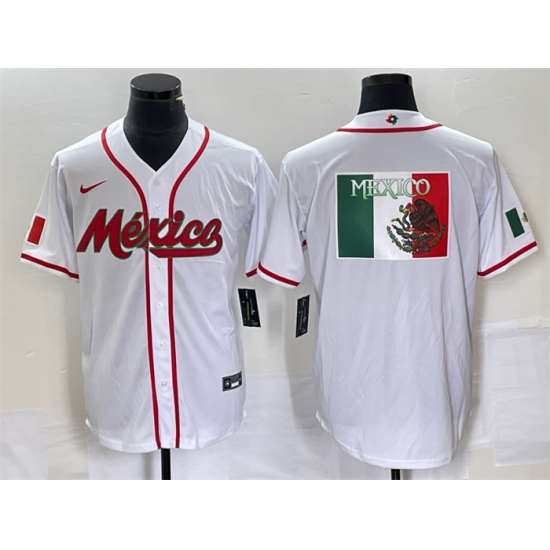 Men Mexico Baseball 2023 White World Baseball Classic Team Big Logo Stitched Jersey Men Mexico Baseball 2023 White World Baseball Classic Team Big Logo Stitched Jersey