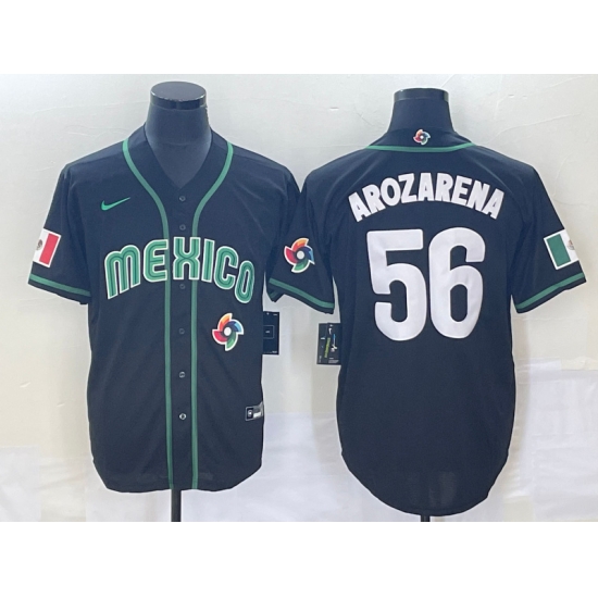 Men Mexico Baseball 56 Randy Arozarena 2023 Black World Baseball Classic Stitched Jersey Men Mexico Baseball 56 Randy Arozarena 2023 Black World Baseball Classic Stitched Jersey