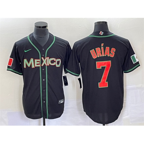 Men Mexico Baseball 7 Julio Ur EDas 2023 Black World Baseball With Patch Classic Stitched Jersey 2 Men Mexico Baseball 7 Julio Ur EDas 2023 Black World Baseball With Patch Classic Stitched Jersey 2