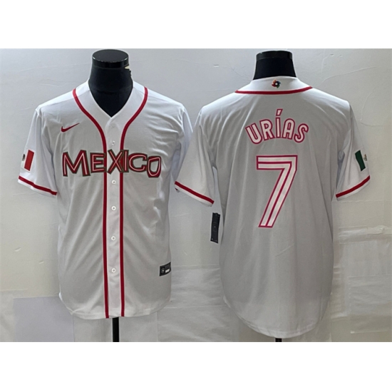 Men Mexico Baseball 7 Julio Ur EDas 2023 White World Baseball With Patch Classic Stitched Jersey 4 Men Mexico Baseball 7 Julio Ur EDas 2023 White World Baseball With Patch Classic Stitched Jersey 4